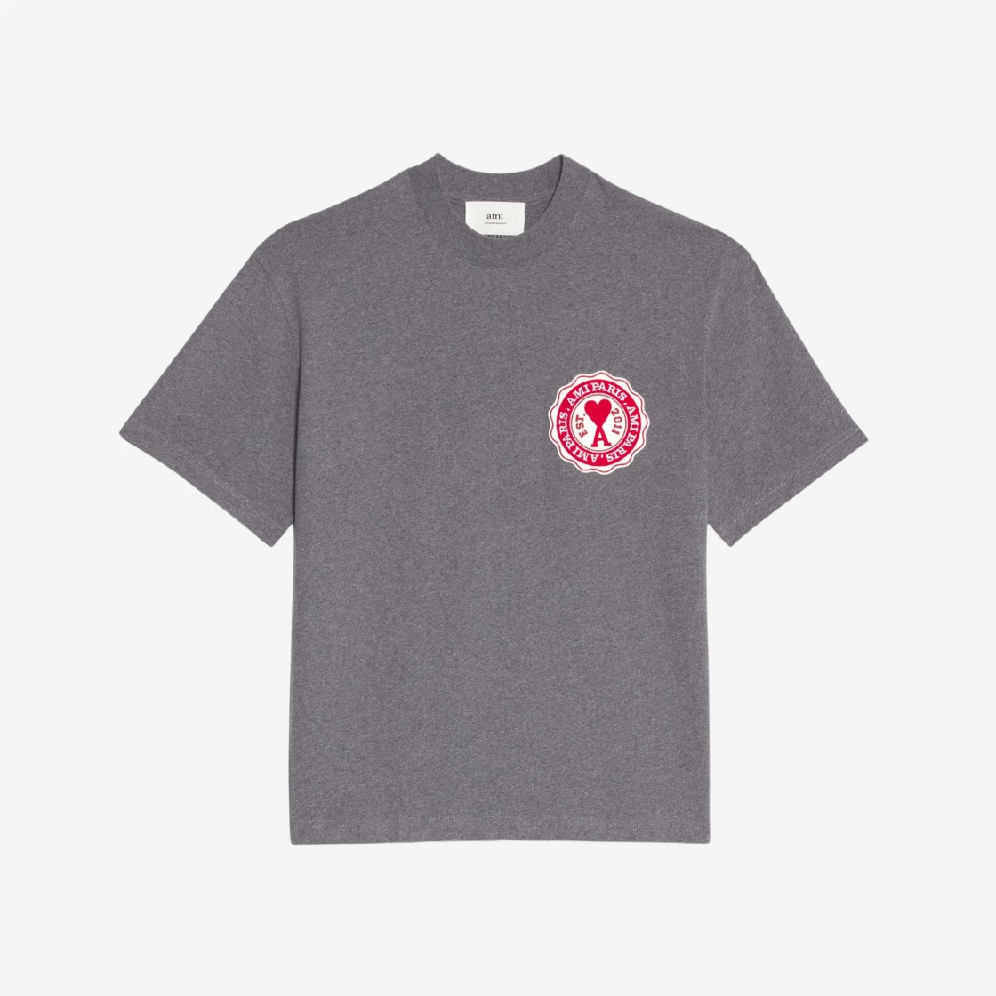 Buy AMI de Coeur Patch T-Shirt Heather Grey | SASOM