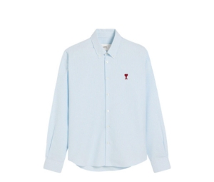 関税込★アミ★AMI★de Coeur Oxford Button Down Shirt SkyBlue Sky Blue Button-Down Ami De Coeur Shirt | AMI PARIS