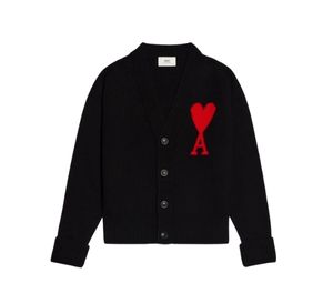 Ami Paris De Coeur Cardigan Black Red