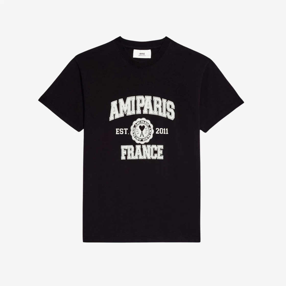 ★人気★【AMI PARIS】★Paris France T-Shir.t Black★ AMI Paris France T-Shirt Black Shop Authentic at SASOM
