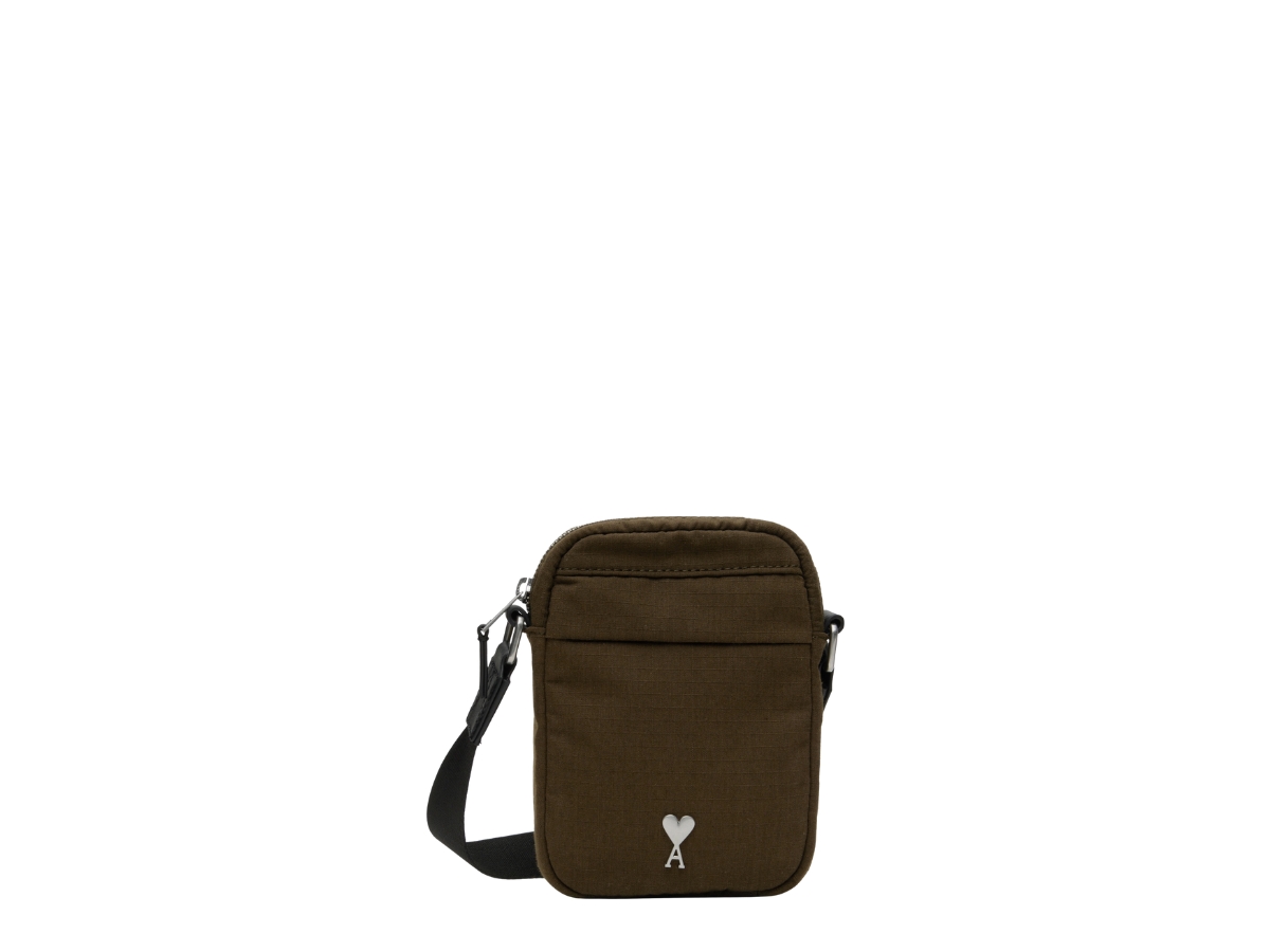 Buy Ami Paris De Coeur Crossbody Bag Khaki at Sasom – Authentic and Ready to Ship