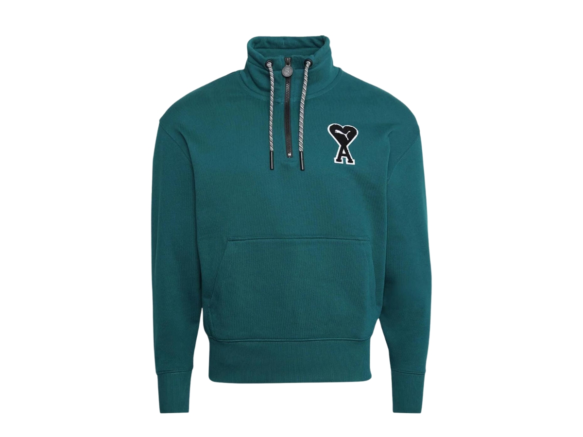 Ami x Puma Half-Zip Sweatshirt Varsity Green | ของแท้