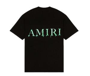 Buy Amiri Paint-Drip Logo Crewneck T-Shirt Black | SASOM
