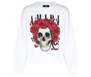 Buy AMIRI Graphic Print Crew-Neck Sweatshirt White at Sasom – Authentic and Ready to Ship