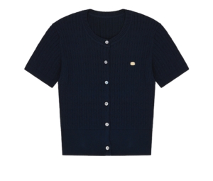 ANOETIC ANC Logo Cable Cardigan Navy
