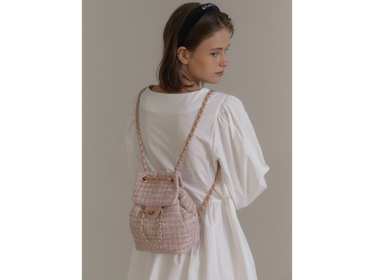 Buy ANOETIC ANC Tweed Classic Backpack Pink | SASOM