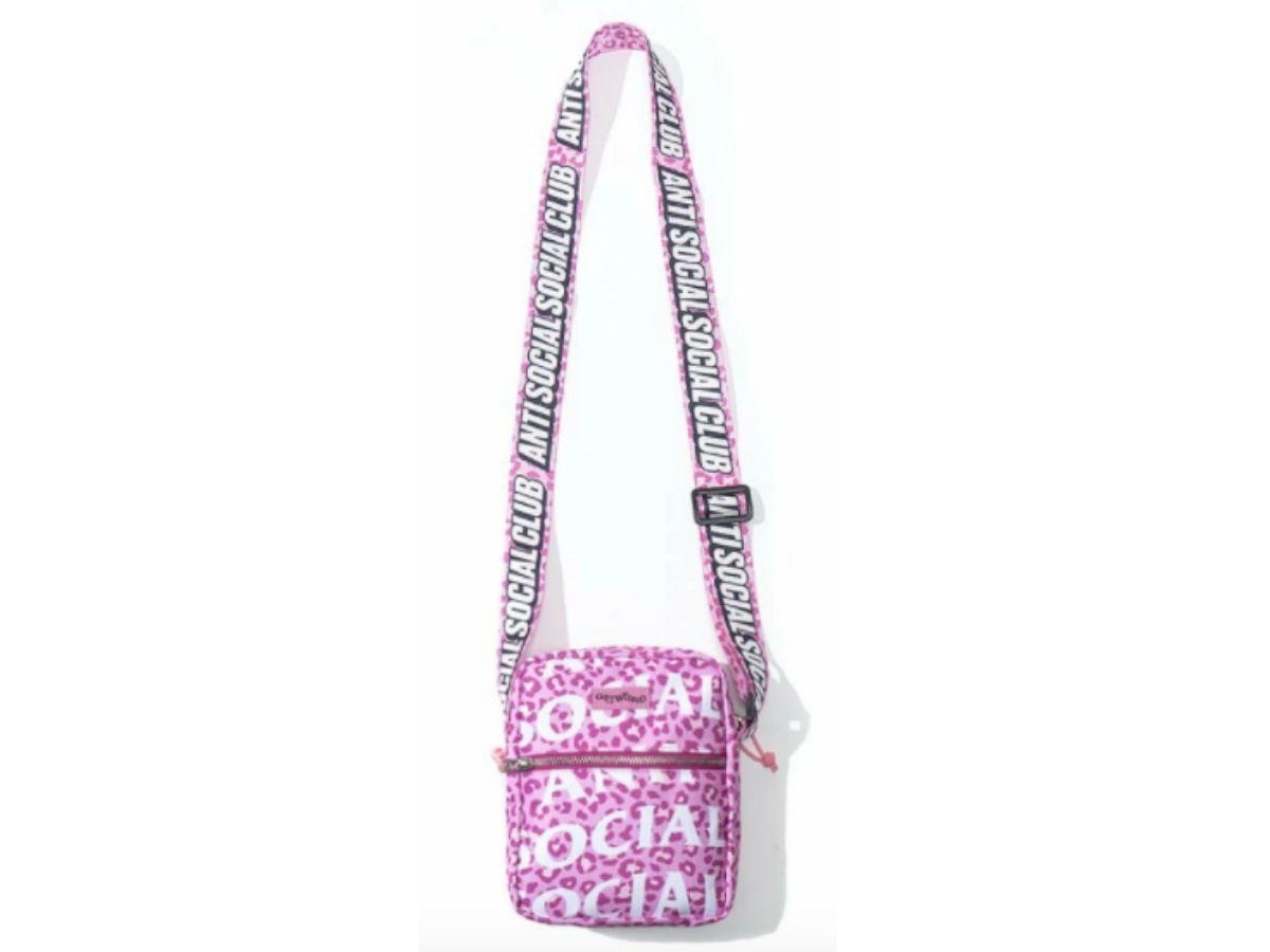 Anti Social Social Club Get Weird Pink Leopard Shoulder Bag