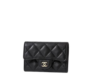 Buy Chanel Small Flap Zip Wallet Card Holder In Grained Calfskin With Gold-Tone Hardware Black at Sasom – Authentic and Ready to Ship