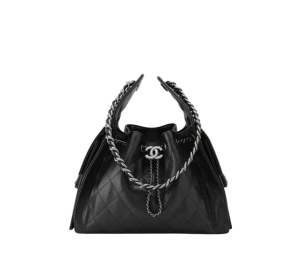 Buy Chanel 25 Small Handbag Black In Black Grained Calfskin With Silver Hardware at Sasom – Authentic and Ready to Ship
