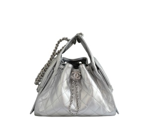 Buy Chanel 26C Small Hobo Metallic Silver Grained Calfskin at Sasom – Authentic and Ready to Ship