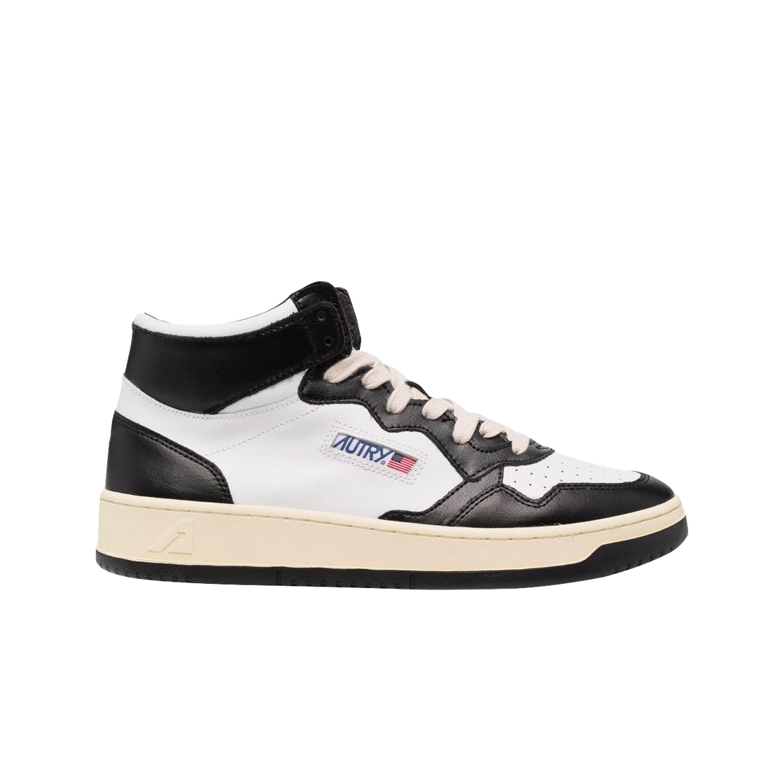 Autry Medalist Mid Leather Sneakers Black White
