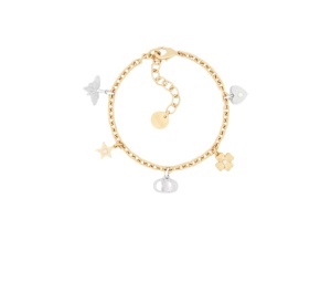Buy Dior Petit CD Lucky Charms Bracelet Gold Finish and Silver-Finish Metal with White Resin Pearls at Sasom – Authentic and Ready to Ship