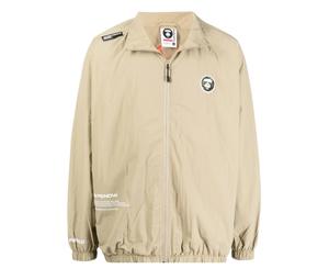 Buy Aape Logo-Patch Zip-Up Jacket Brown at Sasom – Authentic and Ready to Ship