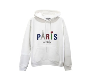 Buy Balenciaga Paris Tower Hoodie Sweatshirt White at Sasom – Authentic and Ready to Ship