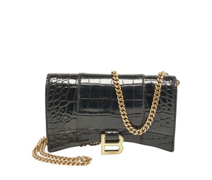 Buy Balenciaga Hourglass Wallet On Chain Black at Sasom – Authentic and Ready to Ship