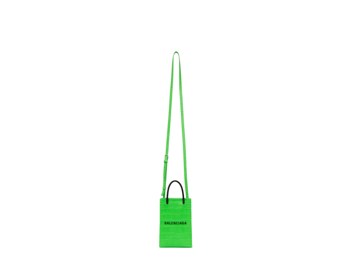 Buy Balenciaga Shopping Phone Holder Bag Green at Sasom – Authentic and Ready to Ship