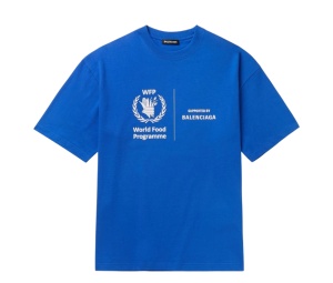 Buy Balenciaga World Food Programme Printed Tee Blue at Sasom – Authentic and Ready to Ship