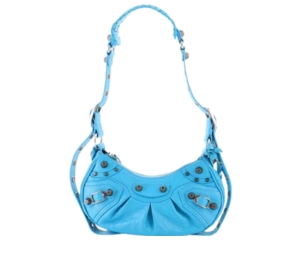 Buy Balenciaga  Le Cagole XS Shoulder Bag In Lambskin With Aged-Silver Hardware Blue at Sasom – Authentic and Ready to Ship