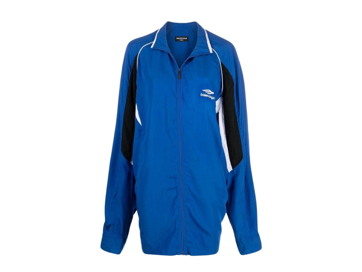 SASOM apparel Balenciaga 3B Sports Icon Regular Tracksuit Jacket In Blue Nylon Check the latest price now