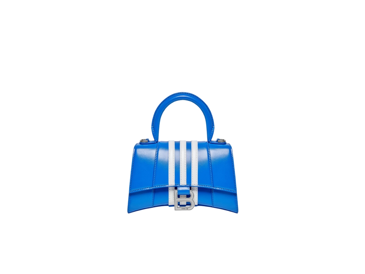 Balenciaga adidas Hourglass XS Handbag In Shiny Box Calfskin With 