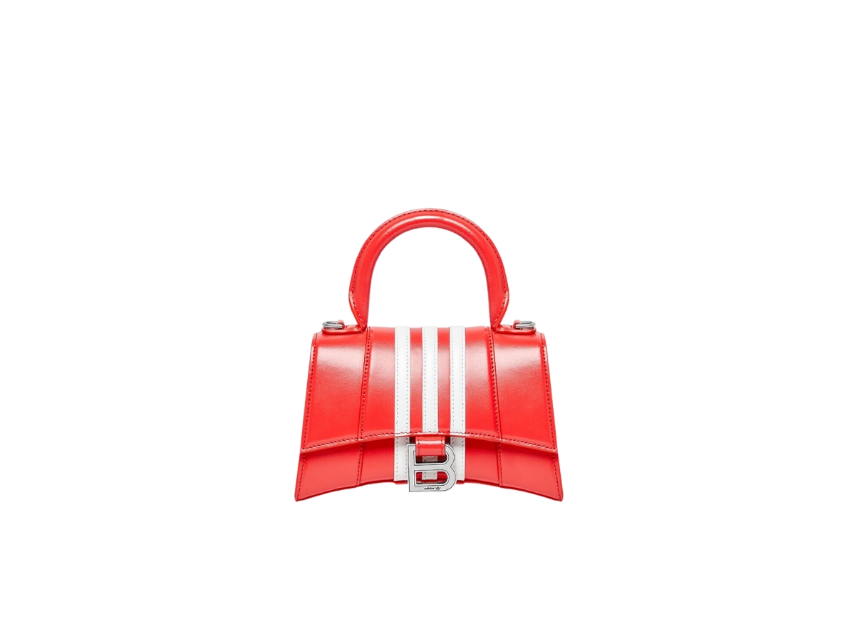 Balenciaga adidas Hourglass XS Handbag In Shiny Box Calfskin With 