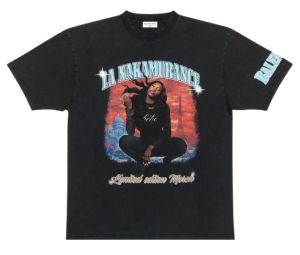 Buy Balenciaga Aya Nakamura Merch T-Shirt Black at Sasom – Authentic and Ready to Ship