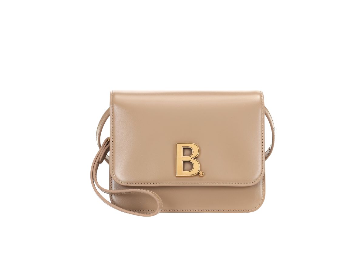 SASOM | กระเป๋า Balenciaga B. Shoulder Bag In Smooth Leather Beige เช็ค ...