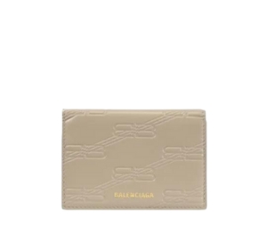 Balenciaga BB Embossed Monogram Mini In BeigeLeather With Gold Hardware