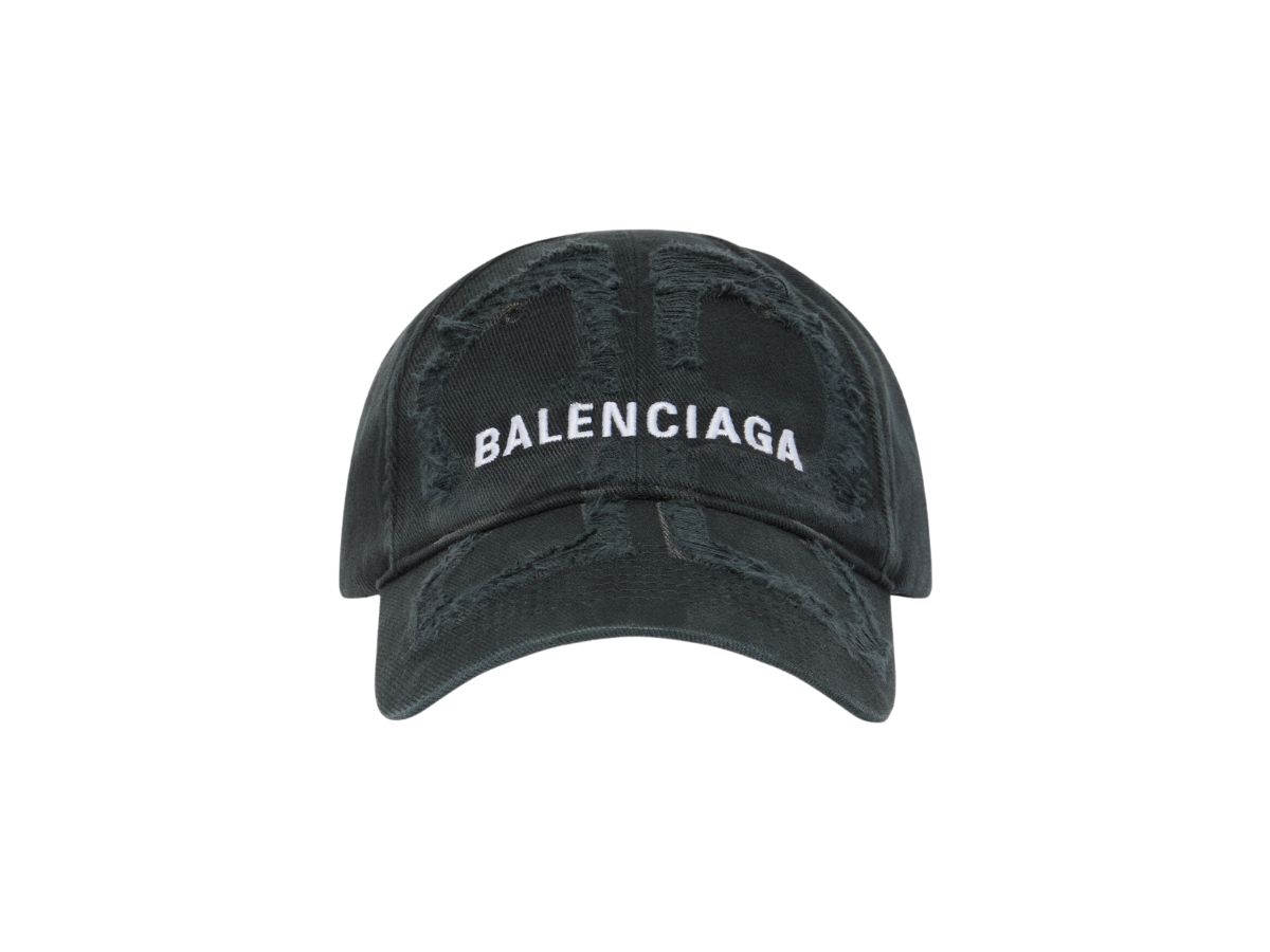 Buy Balenciaga BB Laser Destroyed Cap In Black | SASOM