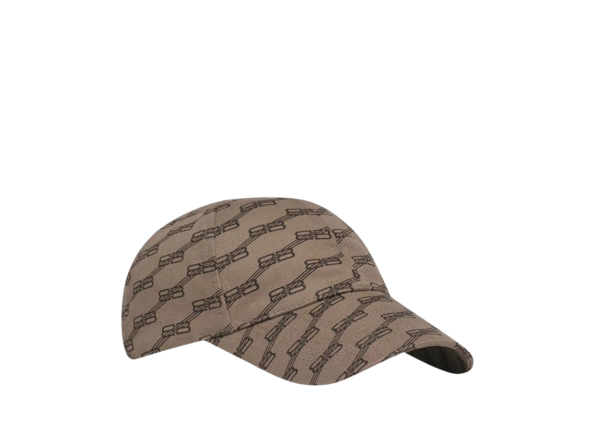 Balenciaga BB Monogram Cap In Cotton Beige