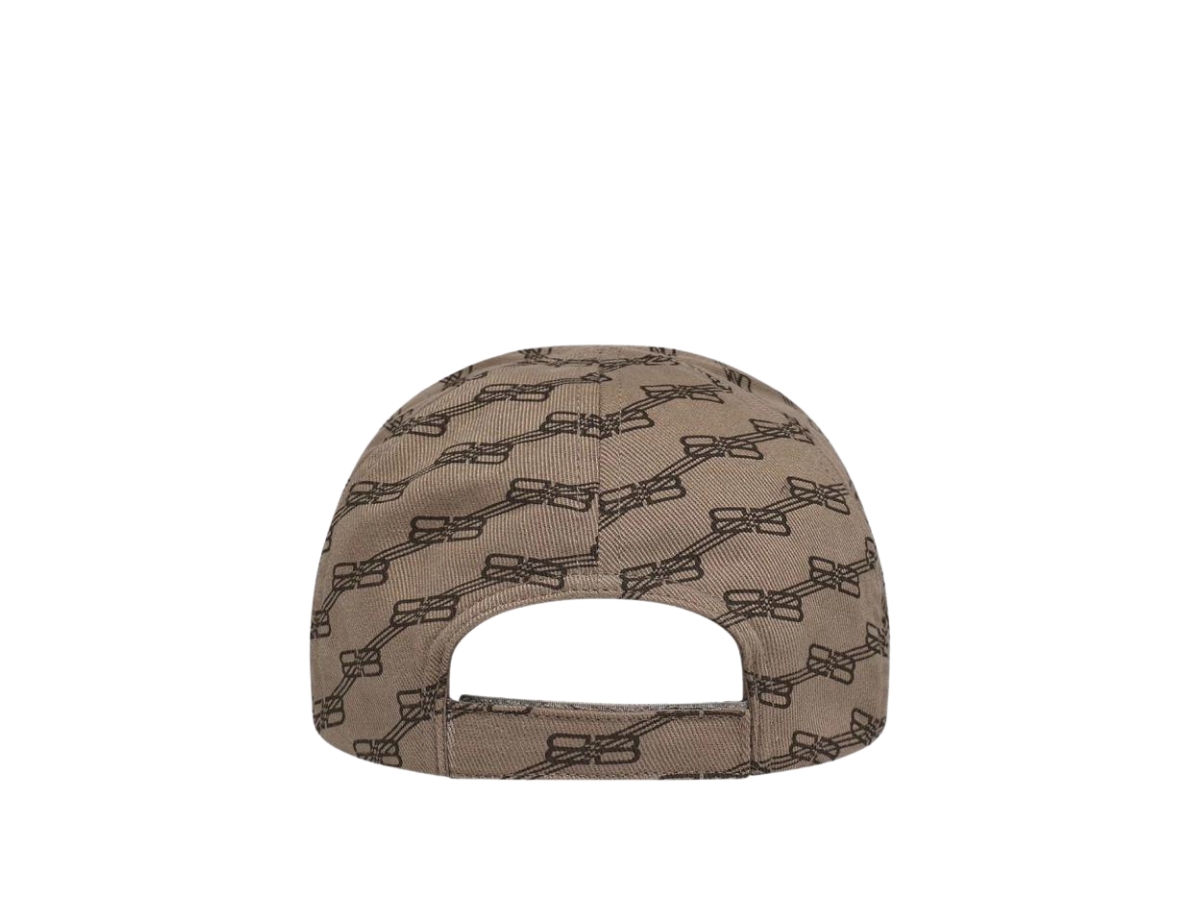 Balenciaga BB Monogram Cap In Cotton Beige