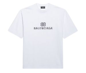 Balenciaga BB Pixel Medium Fit T-Shirt White