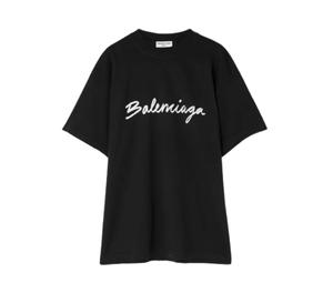 Balenciaga Black Crewneck T-Shirt With Logo