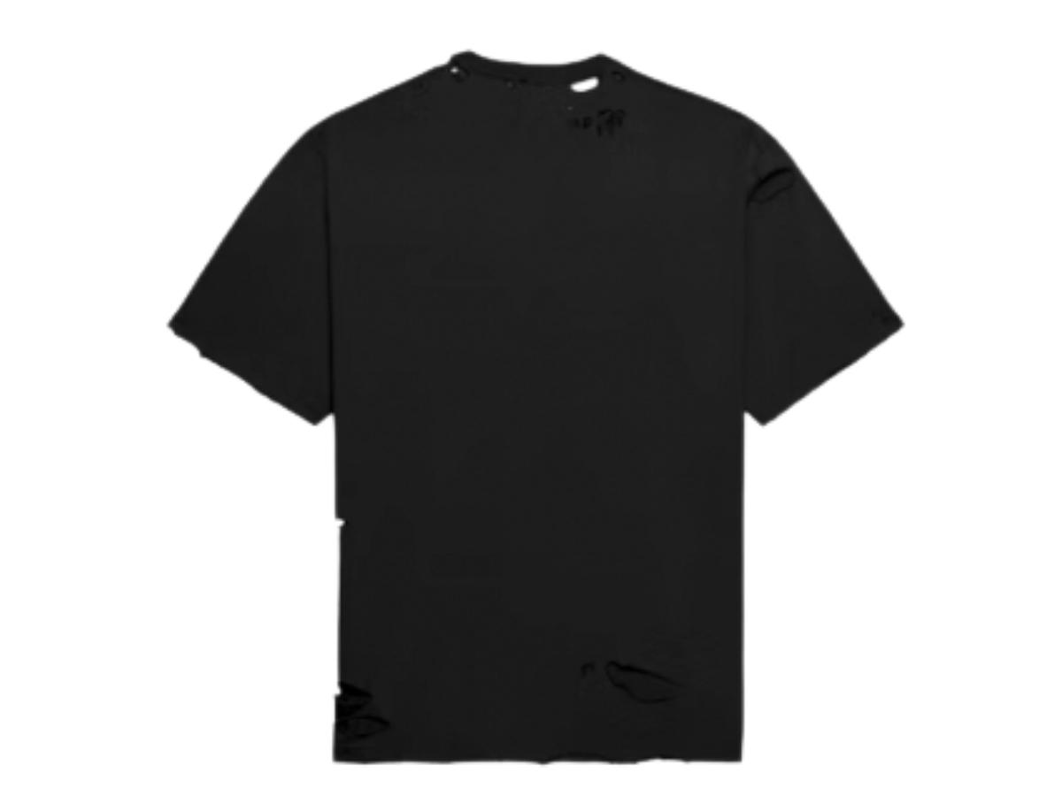 Balenciaga Caps Destroyed Flatground T-shirt Black