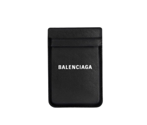 Balenciaga Cash Magnet Card Holder In Grained Calfskin Black-White