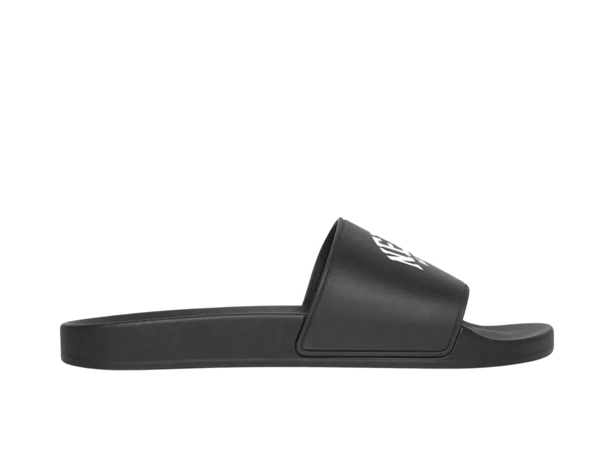 Balenciaga Cities New York Pool Rubber Slide Sandals In Black (W)