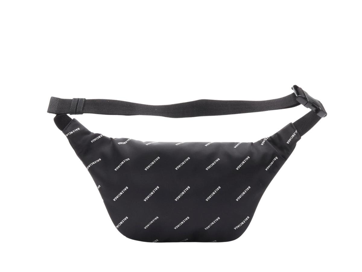【でこぽん】BALENCIAGA NYLON WAIST BODY BAG Balenciaga Crossbody Pouch Waist Bag In Nylon With White Logo