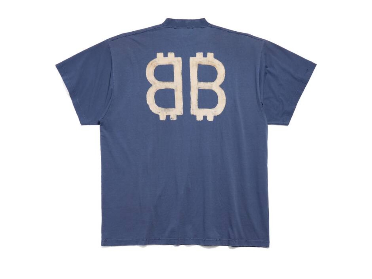 ช้อป Balenciaga Crypto T-shirt Oversized Blueของแท้ที่ SASOM