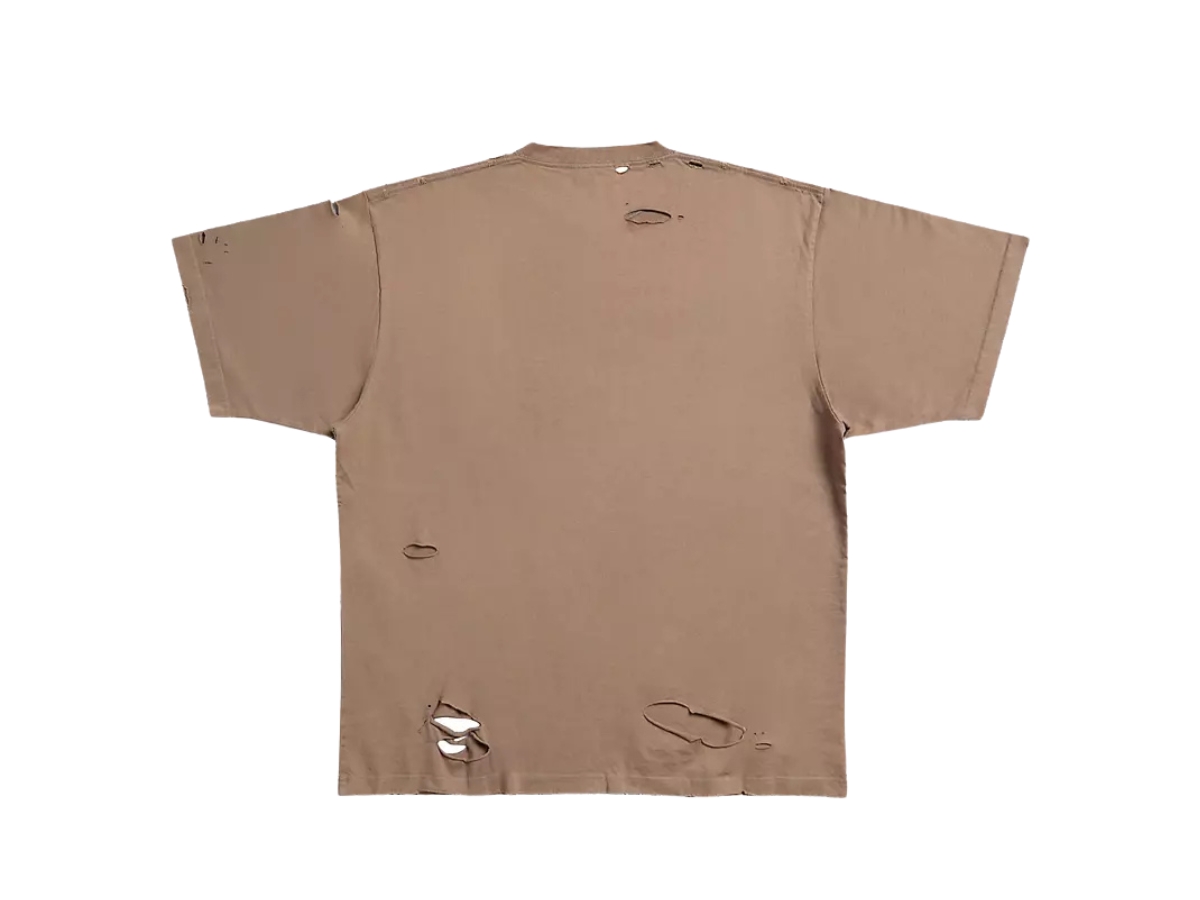 Balenciaga Destroyed T-shirt Boxy Fit Beige