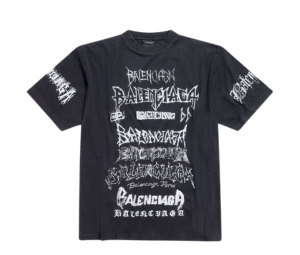 Buy Balenciaga DIY Metal T-Shirt Large Fit Black And White Recycled Jersey at Sasom – Authentic and Ready to Ship