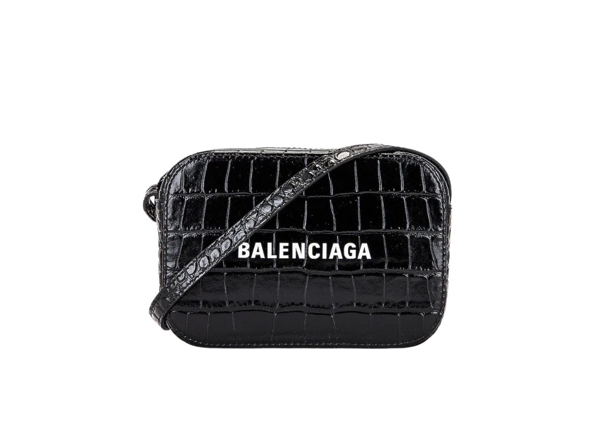 Balenciaga Everyday Xs Aj Printed Croceffect Leather Camera Bag in Black   Lyst Canada