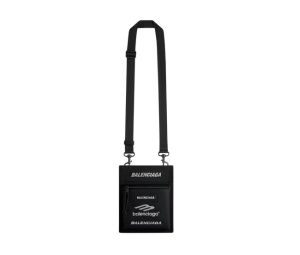 Buy Balenciaga Explorer Small Pouch With Strap In Black Recycled Nylon With Embroidered Logos at Sasom – Authentic and Ready to Ship