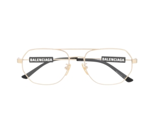 Balenciaga Eyewear With Logo Pilot Glasses Gold Black