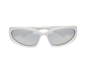 Balenciaga Eyewear Wraparound-Frame Sunglasses Silver