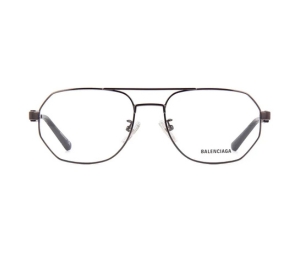 Balenciaga Geometric Frame Glasses In Metal Dark Ruthenium