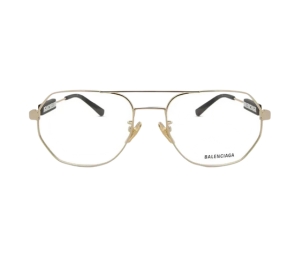 Balenciaga Geometric Frame Glasses In Metal Gold and Black Rubber