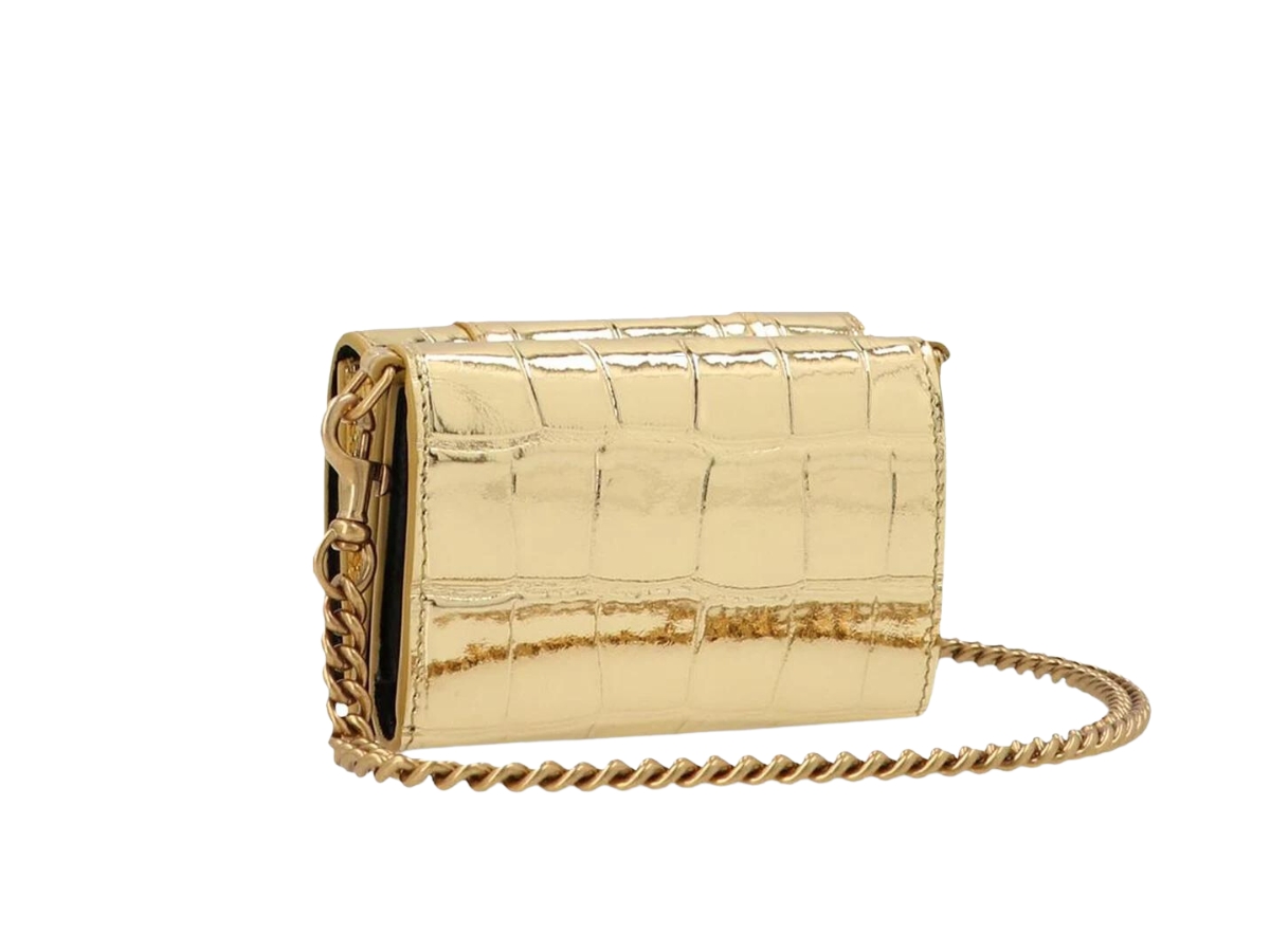●送料込●BALENCIAGA●Hourglass Mini Wallet Gold on Chain Buy Balenciaga Hourglass Wallet On Chain in Gold from