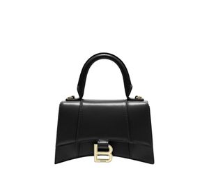 Balenciaga Hourglass XS Handbag Box In Shiny Calfskin Black