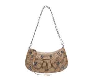 Buy Balenciaga Le Cagole Mini Bag In Beige And Brown BB Monogram Coated Canvas With Aged-Silver Hardware at Sasom – Authentic and Ready to Ship