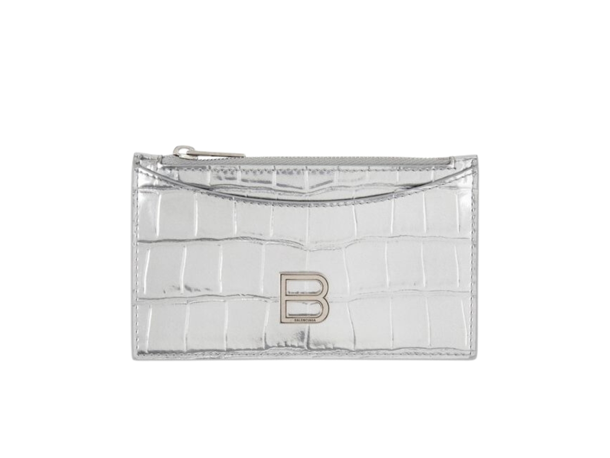 Balenciaga Long Hourglass Card Holder In Calfskin With